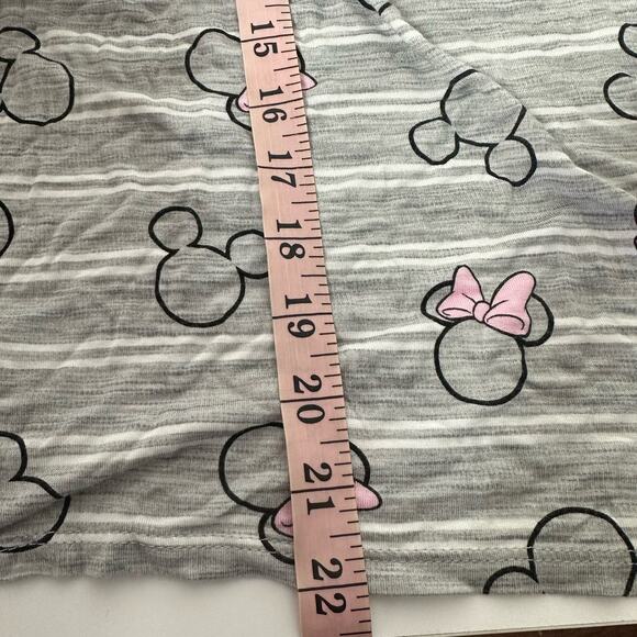 Disney Gray Minnie Mouse Striped Short Pajama Set with Pockets Size Small - Picture 12 of 13
